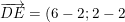 \small \overrightarrow{DE}=(6-2;2-2)=(4;0)